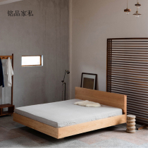 Nordic solid wood furniture cherry wood modern simple oak Japanese double tatami suspension box low bed