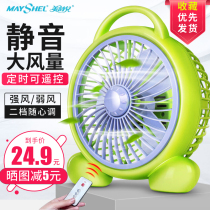  Small electric fan cartoon cute student dormitory office bedside household mute plug-in turn page Hongyun fan