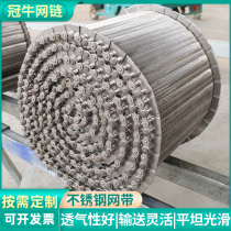 201 tunnel furnace chain type metal mesh transmission chain high temperature resistant 304 stainless steel chain mesh belt conveyor belt