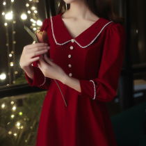 Toast wine Autumn usually wear a bride engagement back to the door dress daily dress dress dress female spring and autumn