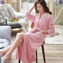 Urban sexy beauty flannel robes women autumn and winter thickened robes ladies bathrobe winter coral velvet home clothing