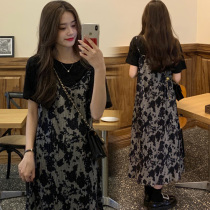 Small maternity summer suit 2021 new chiffon dress summer long thin large size top