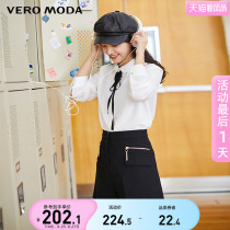  Vero Moda 2021 spring and summer new doll collar three-point sleeve chiffon shirt women) 321131056