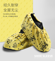 Cartoon flannel shoe cover kindergarten household cloth can be repeatedly washed indoor shoe cover Machine Room students waterproof and non-slip wear-resistant