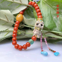 Star Moon Bodhi Skull Skull Evil Lingo Inlay Green Pine Stone South Red Single Ring Handstring Women DIY Crown Venus Play with accessories