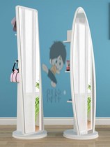  Simple full-length mirror Floor-to-ceiling mirror Bedroom three-dimensional large mirror mobile rotating full-length mirror girls household fitting mirror