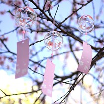 Glass Cherry Blossom Wind Bells Bell Bell Creativity Bedroom Pendants Meditation Summer And Hang Accessories Doors Accessories Girls Japan Day Style