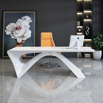Baked paint boss table White creative fashion modern president table and chair combination beauty salon office manager table simple table