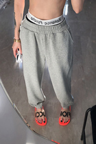 Beauty Fuzzykon Spring and Autumn Classic good wear hairy ring sweater fabric three color feet sweatpants black Gray White