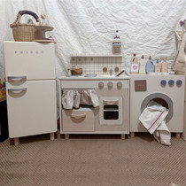 Outlet Siban Solid Wood Kitchen Toy Suit Fridge Washing Machine Combination