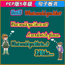 Peoples Education Edition Primary School English Fifth Grade First Volume 2 Key Sentence-type blackboard teaching aids word learning lesson cards