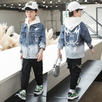 Childrens clothes boy suit Autumn clothes 2022 new boys clothes handsome gas fried street big boy spring autumn trendy three sets