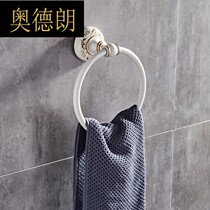 Punched-free space aluminum White rubbing gold round towel ring carved hardware pendant towel ring ring ring towel rack