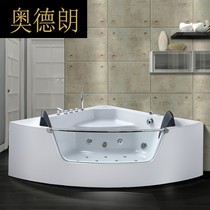 GG massage acrylic fan-shaped bathtub double 1 5m acrylic triangle surf tub constant temperature heating