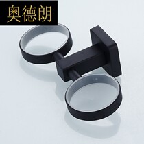 Black 304 stainless steel toothbrush cup holder home American bathroom ceramic couple toothbrush mouthwash cup set Wall Wall