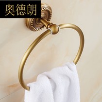 European style retro towel ring all copper bathroom round towel rack hardware pendant toilet household towel hanging ring Wall Wall