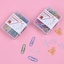 Metal paper clip Color paper clip Office file fixing needle Plastic boxed color paper clip factory direct sales