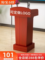 Light luxury white podium 4S shop guide welcome desk Reception desk Solid wood sales floor welcome desk