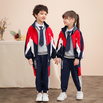 School uniform set for primary school students sportswear three sets of British style class uniforms kindergarten Garden uniforms spring and autumn costumes for teachers