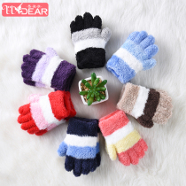 Yodila Taiwan mit Children Baby gloves coral velvet winter warm three-color five-finger all-finger childrens gloves