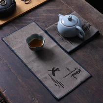 Tea towel cloth Zen absorbent tea cloth Chinese style high-end tea towel raising pot towel Kung Fu tea set special towel tea tablecloth