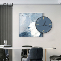 Restaurant background wall decoration wall clock modern minimalist punch-free hanging wall clock living room creative net red light luxury clock