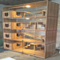 Cat villa cage Window display cage Breeding cage Oversized four-story cat cage Solid wood cat delivery room Cat house