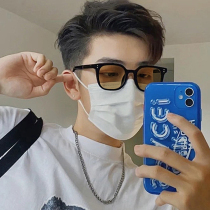 Black box Tea color ink mirror Han version Male wave High Sightedness Gm Glasses Drive Ins Sunglasses Female anti-UV