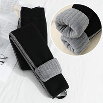 Girls cotton pants winter thick leggings plus velvet pants autumn and winter wear baby warm super thick three-layer cotton trousers