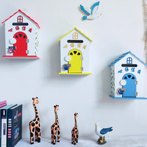 Pastoral style home wall decoration wooden mailbox school kindergarten mailbox inbox type inbox type container box