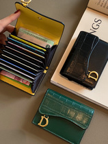 Crocodile card bag ladies 2021 new small leather card clip exquisite high-end card holder large capacity tide