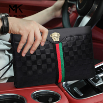 MK New Genuine Leather Handbag Mens Casual Mens Bag Wallet Fashion Hand Grab Bag Hand Grip Bag Large Capacity Man Bag Tide
