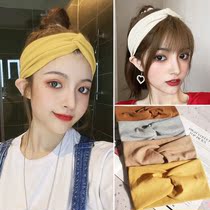 Net red with the same face wash hair hair belt female mask head belt Korean version of postpartum spring and summer windproof head set thin new products
