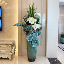 Ceramic large vase Floor-to-ceiling simulation flower arrangement Living room New Chinese modern light luxury European decorative ornaments Home accessories