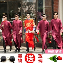 New best man clothes fraternity dress Group suit suit red Chinese funny big jacket niche mens creativity