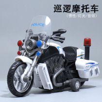  Childrens motorcycle toy simulation traffic police patrol car light and sound special police car Baby inertial anti-fall toy car