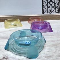 Pet Supplies Candy Color Transparent Crystal Single Bowl Dog Food Basin Cat Dog Bowl Affordable Practical Direct