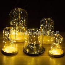 Evergreen flower glass cover fire tree silver flower LED copper wire string lamp holder living-room decoration swinging piece dust cover manufacturer straight