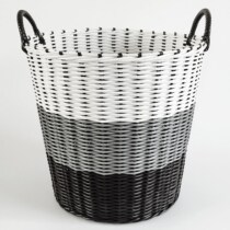 2018 New large aluminum pole plastic rattan towel basket hotel cloth grass basket cloth grass basket household storage basket dirty clothes