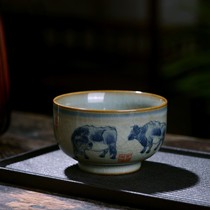 Jingdezhen blue and white ceramic tea cup tea set master cup tea cup blue and white tea cup smell cup tea bowl hand Cup