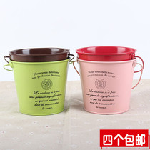 Factory simple pastoral flower pot tin bucket iron flower bucket flower dried flower iron bucket flower flower garden decoration ornaments flower bucket
