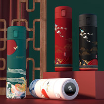 Smart thermos cup boys ladies high value Chinese style 316 stainless steel national tide creative straight drinking mouth water Cup
