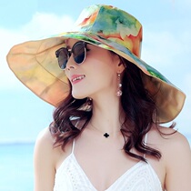 (Double-sided) hat female summer sun hat anti-ultraviolet sunscreen sun hat sun hat foldable beach hat