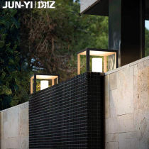 All 100 million Solar Column Headlights Outdoor Patio Grass Terrace Lamp Waterproof minimalist Wall Lamp C3023-C paragraph-Flash Grey