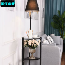 Floor lamp Living room Table Bed Head Cabinet Light Lavish With Table Bedroom New Chinese Imitation Antique Net Red Ins Wind Shelf 3