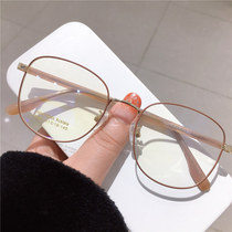ins Wind-colored glasses myopic women can be equipped with anti-blue light face thin plain eyes frame men