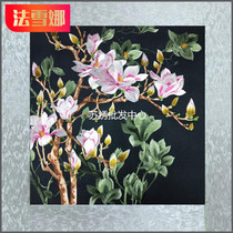 Su embroidery pure hand-made self-embroidered diy beginner kit material auspicious group Flower living room hanging painting to send needle method tutorial