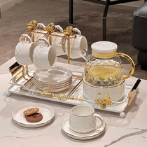 English afternoon tea with fruit teapot set household light luxury food bubble teapot teapot cup with high temperature resistance