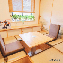 Tatami solid wood custom automatic lifting table and room lifting coffee table simple remote control multi-function manual lifting table