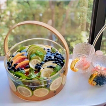 Net red fruit happy bucket Refrigerator bucket artifact Nordic style basket Home living room Salad bowl shooting fruit basket